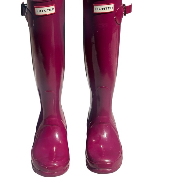 Women’s Original Hunter Tall Gloss Pink Rain Boots - Picture 1 of 8
